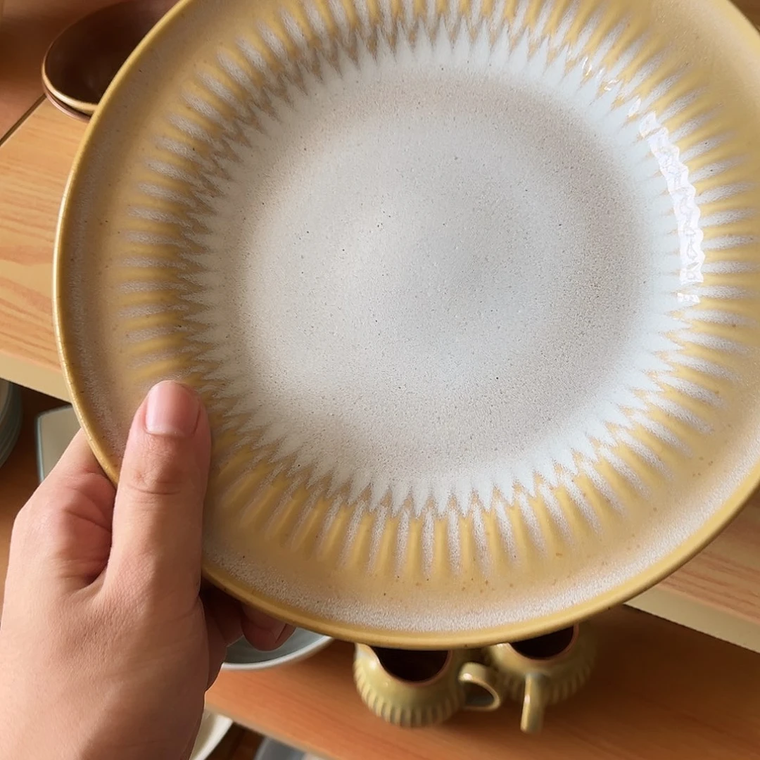 陶瓷素意白9寸点心盘