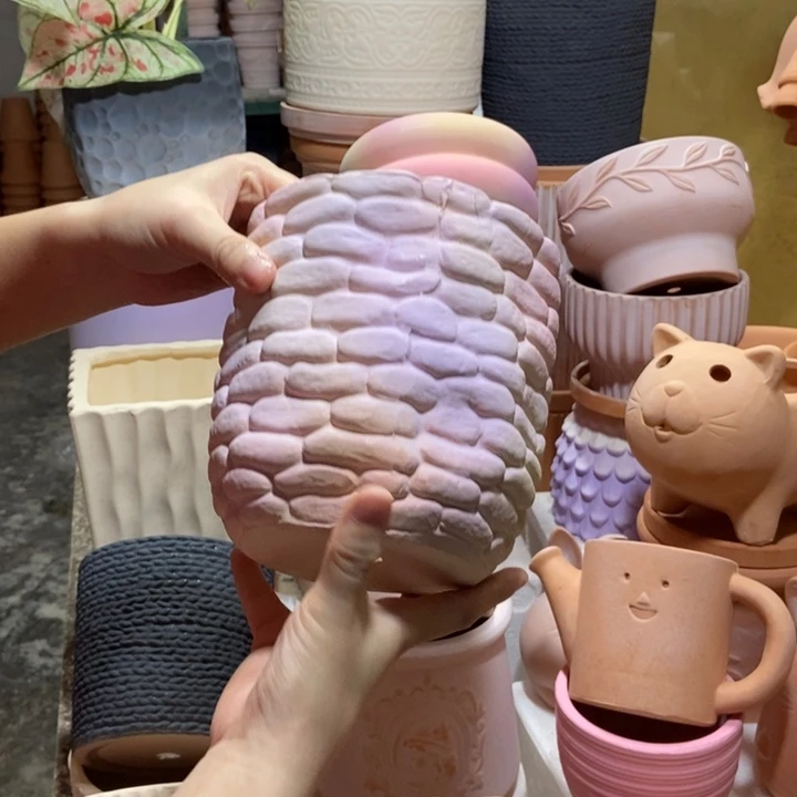 15×15炫彩石头盆 粗陶1个