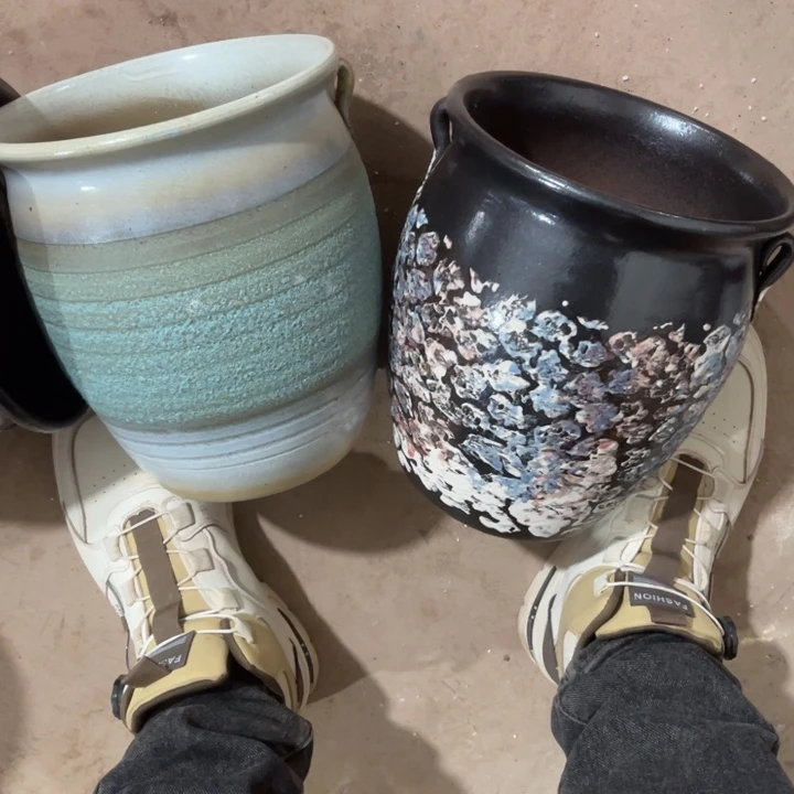 花盆紫砂口径20高度23两只小瑕疵