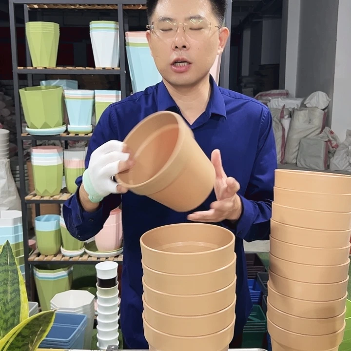 微瑕仿陶口17高14卡其色6只无托