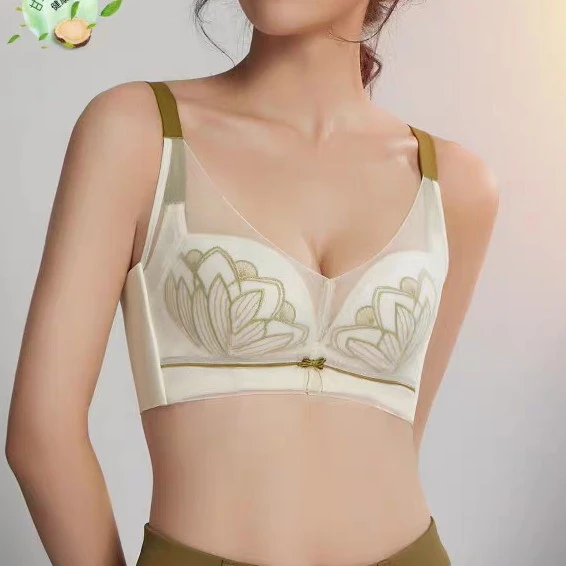 【JM•柚芽•网纱刺绣】甘草里杯 小胸显大聚拢无钢圈调整型内衣2208