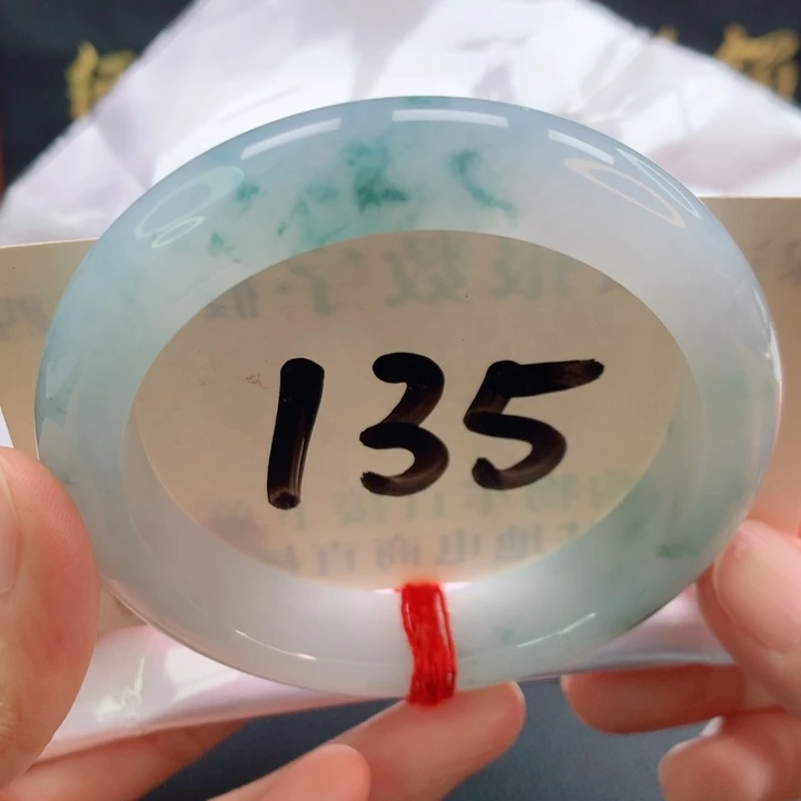 未镶嵌手镯翡翠正圈冰胶飘蓝花