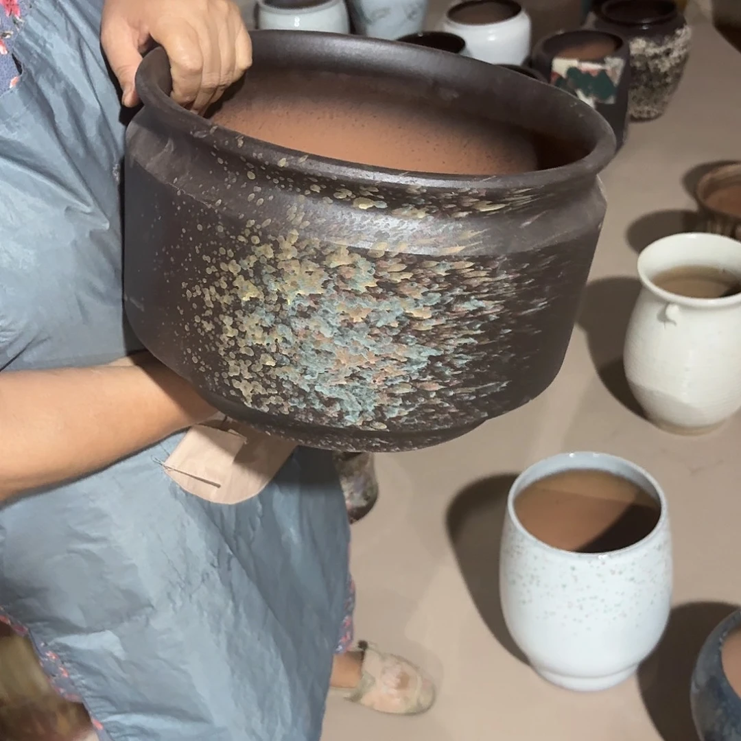 紫砂花盆口30高21