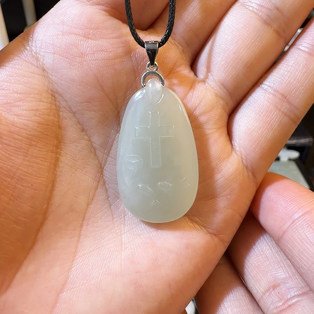 和田玉银S925镶嵌颈饰