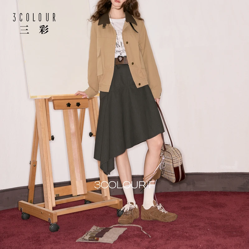 2458CC专属【100棉】三彩独醒2025秋季新款复古半身裙宽松Adbx
