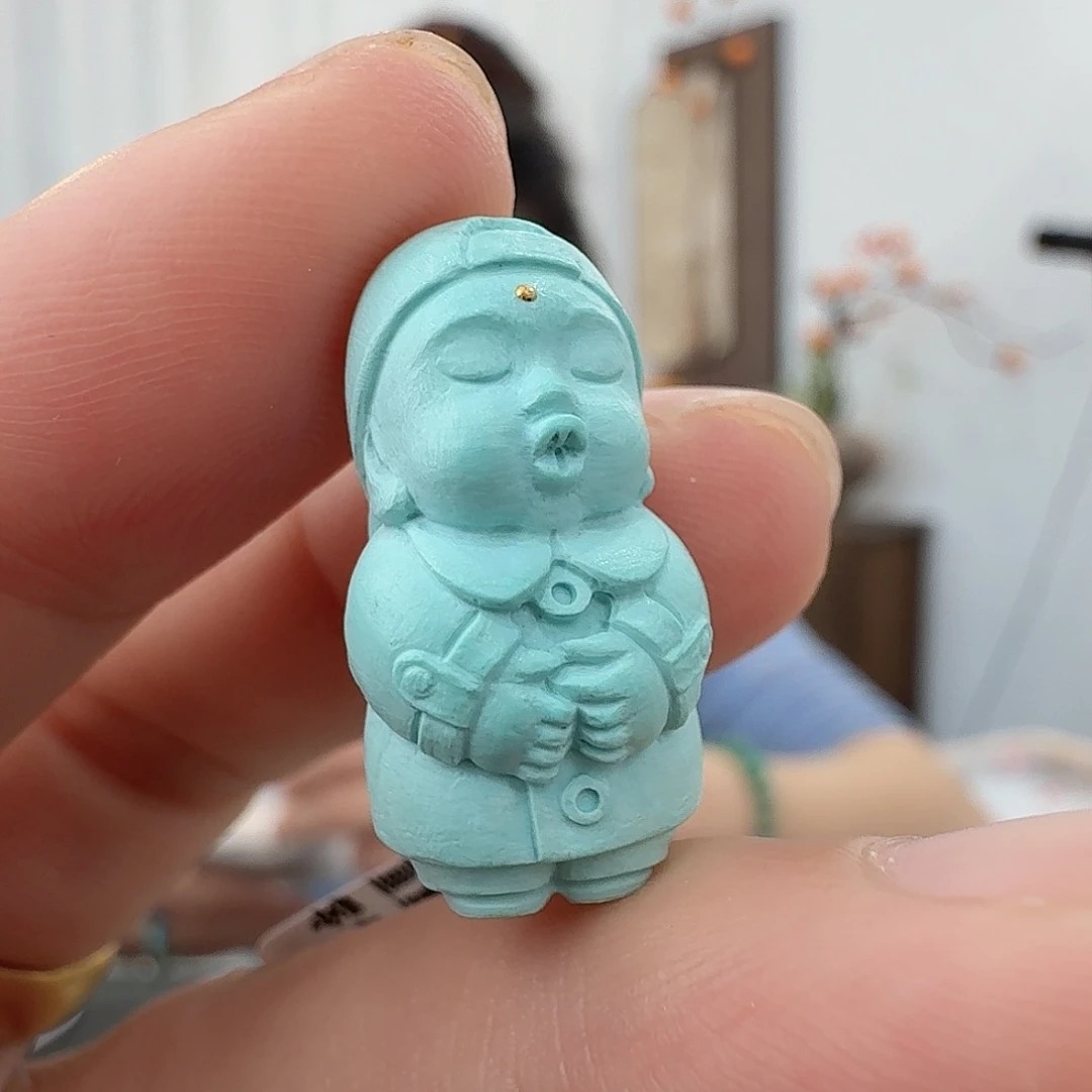 绿松石18K金镶嵌珠宝半成品