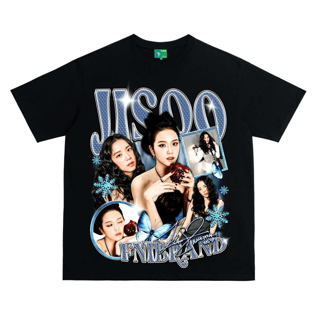 <FNIFNI>-金智秀-男女同款t恤美式纯棉夏季短袖上衣国潮新款