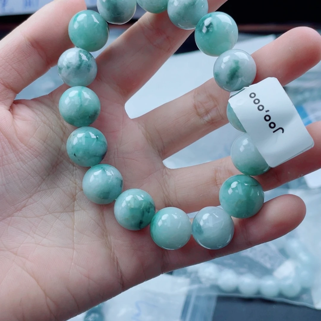 未镶嵌定制翡翠永****乐珠串13.5