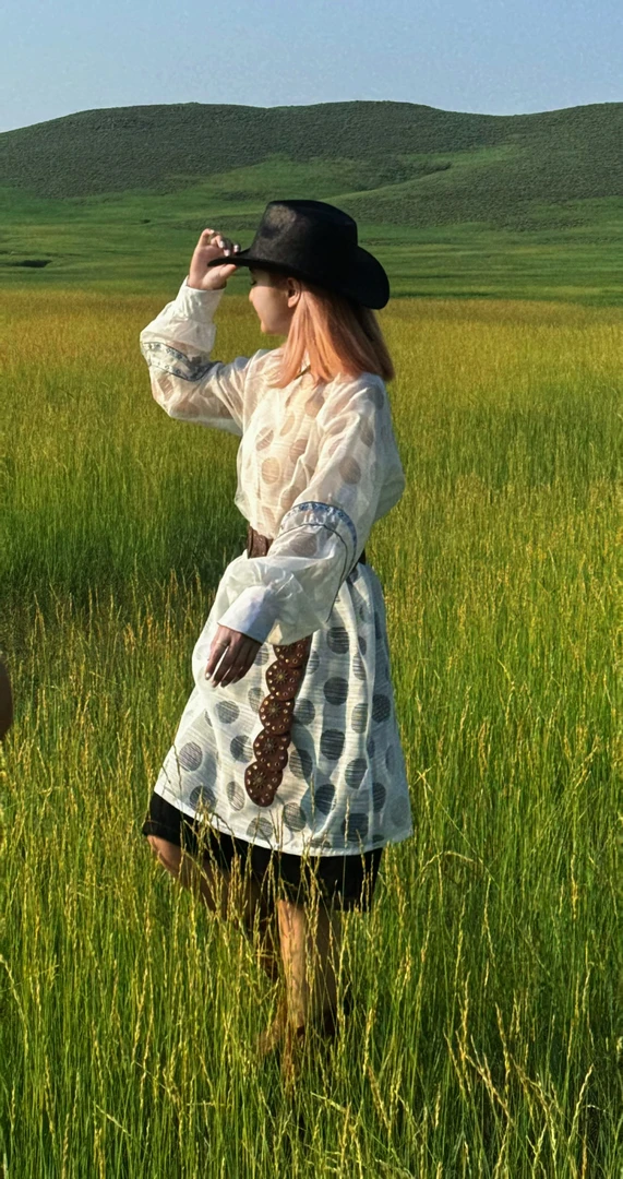 【卓日雅】7757新款圆形立领衬衫改良蒙古服饰中长款