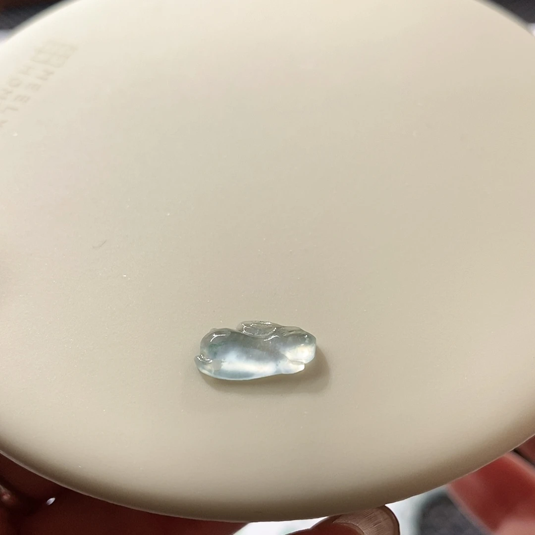 蛋***书翡翠裸石雪花棉兔子