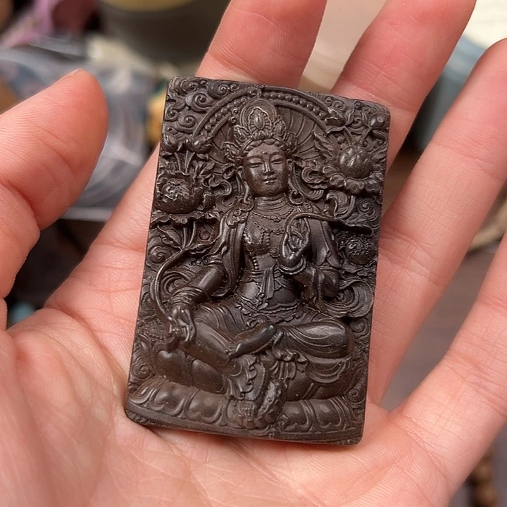 檀香木手串/手链阴沉横纹度母46牌