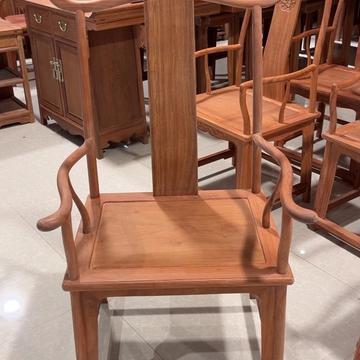 刘***司花梨木类案台缅甸花梨木官帽椅