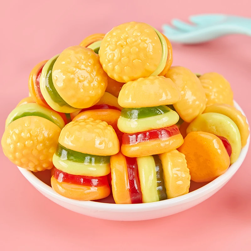 猫村长汉堡包橡皮糖108g/袋*5袋童年零食