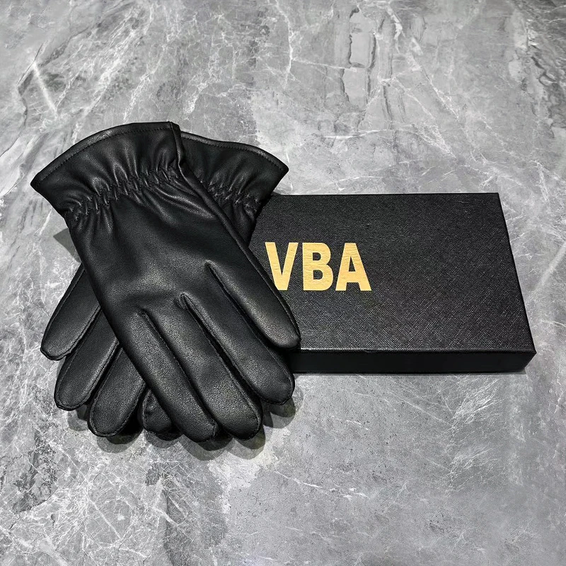VBA ST006 YZX牛皮真皮手套羊毛内里男士保暖秋冬加厚时尚分指