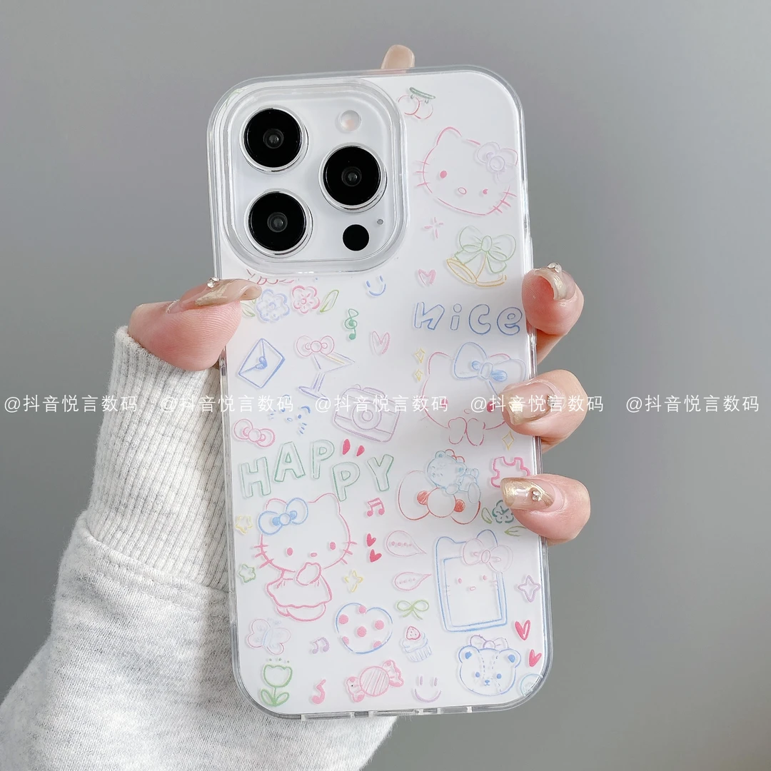 IMD奶油壳适用iphone16promax苹果15/14/13华为小米手机壳凯蒂潮