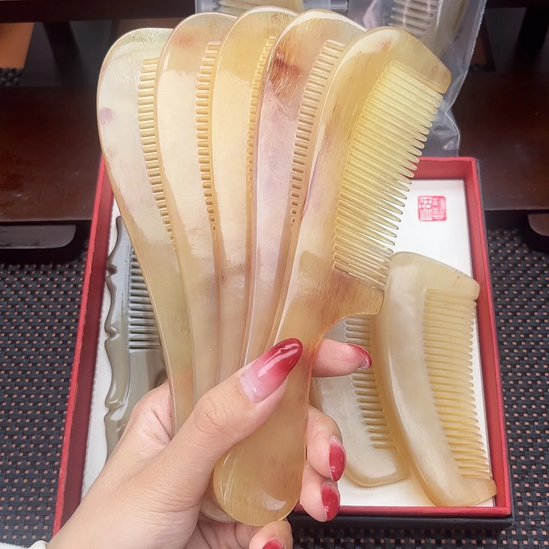 手工制作纯牛角梳子