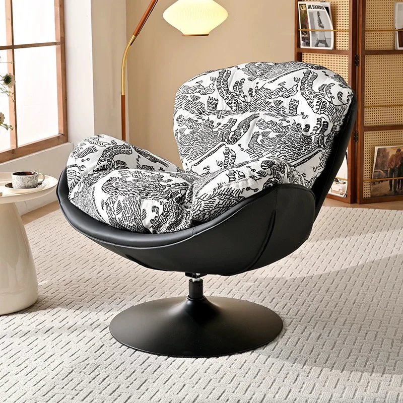 单人沙发椅复古阳台客厅休闲旋转椅家用蛋壳椅小户型懒人沙发躺椅