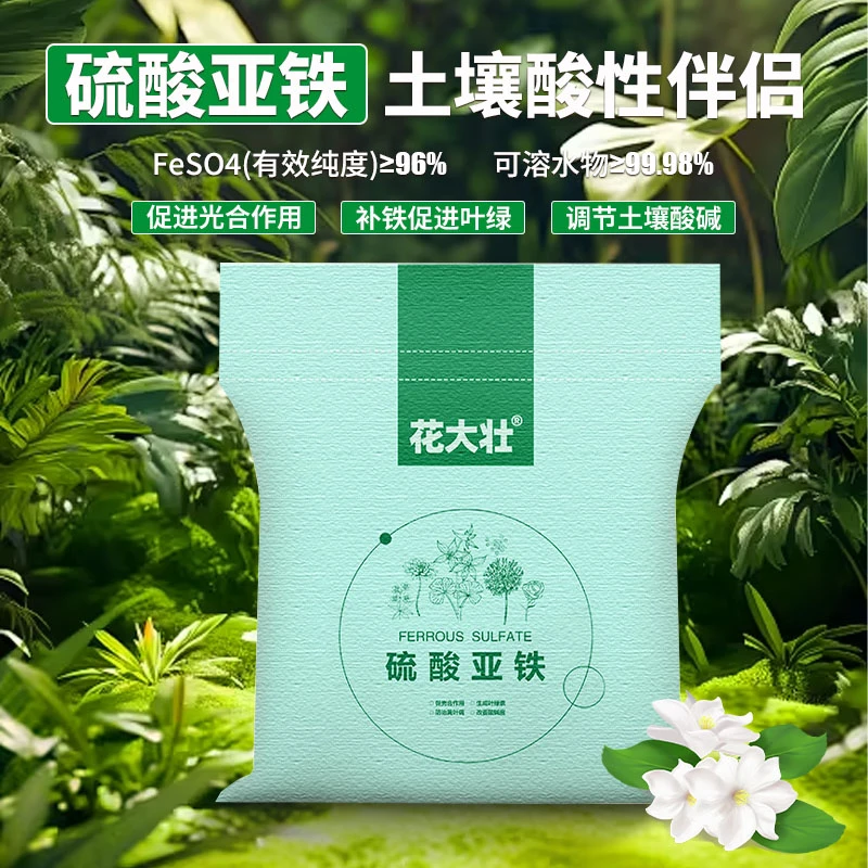 家庭园艺硫酸亚铁喜酸植物防黄叶增绿水溶硫酸亚铁肥料