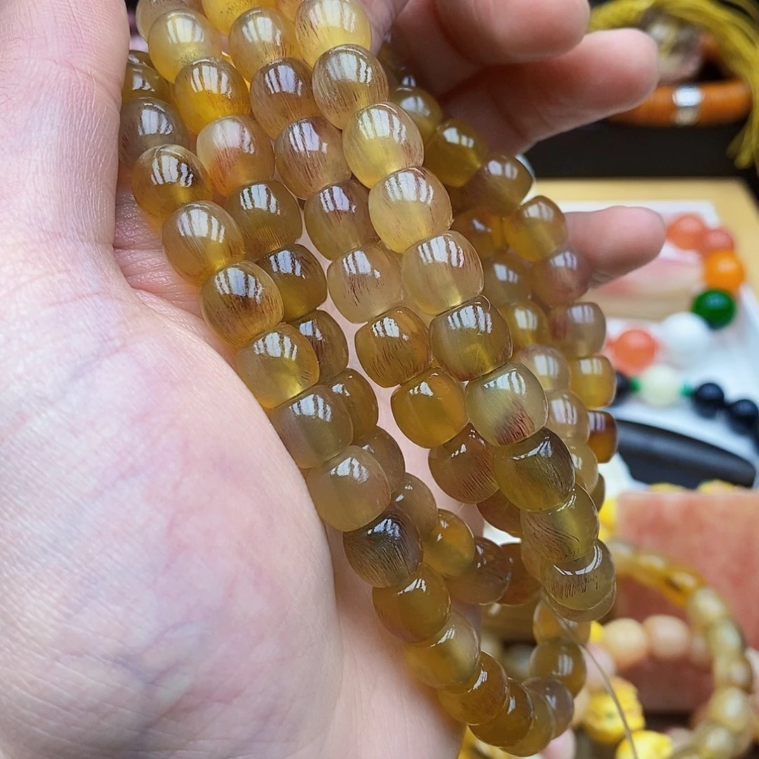 驼骨手串/手链一*10×9黑驴蹄全蜜色带血丝