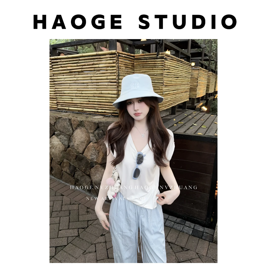 浩哥严选●减龄舒适T恤预C5TX5328A短款时尚显瘦小众简版百搭舒适