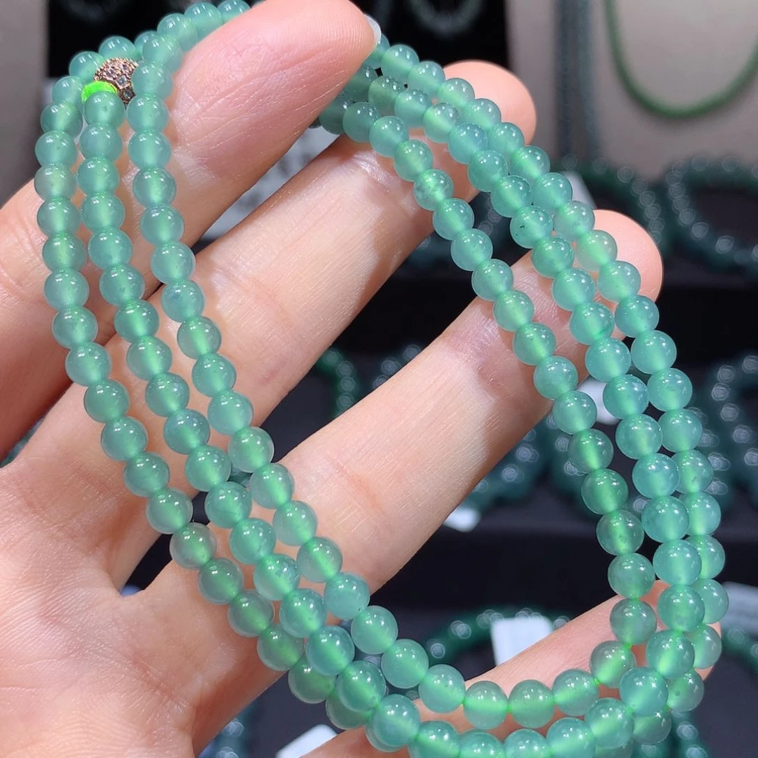 未镶嵌手链翡翠天然a货翡翠项链4.5mm