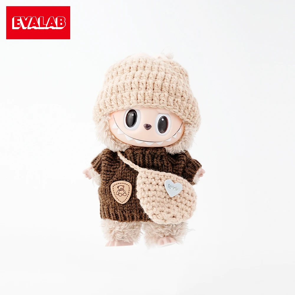 【不含娃】labubu拉布布17cm娃衣手工针织毛衣帽子背包三件套