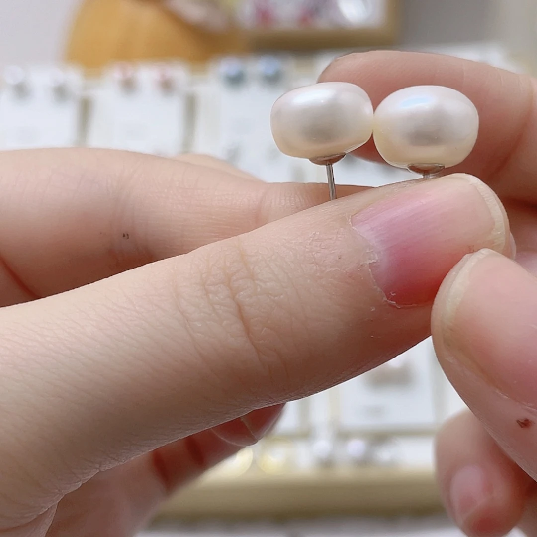 t***o银S925镶嵌耳饰淡水珍珠