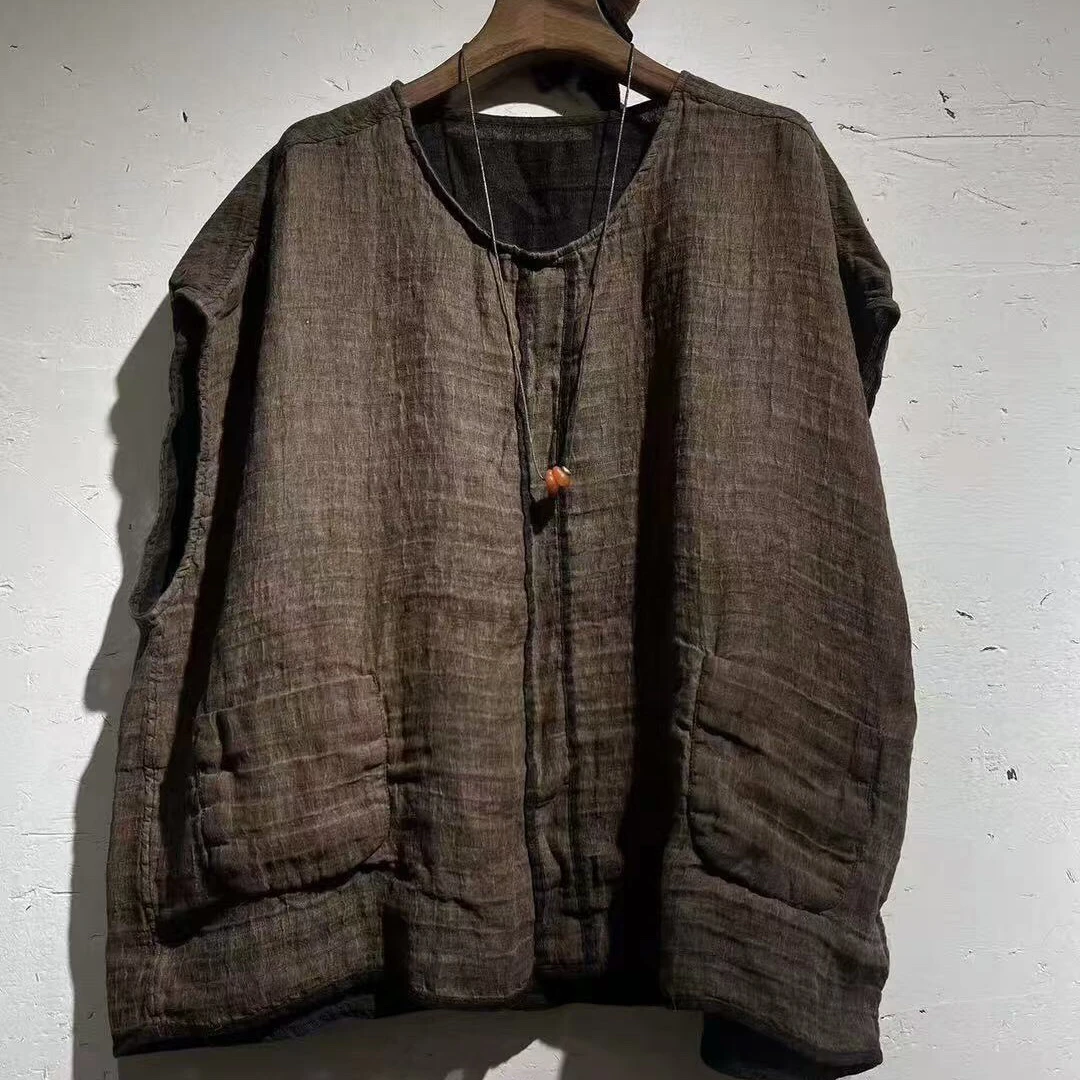 冬冬分享《衣路走来》567棉麻混纺套头短袖