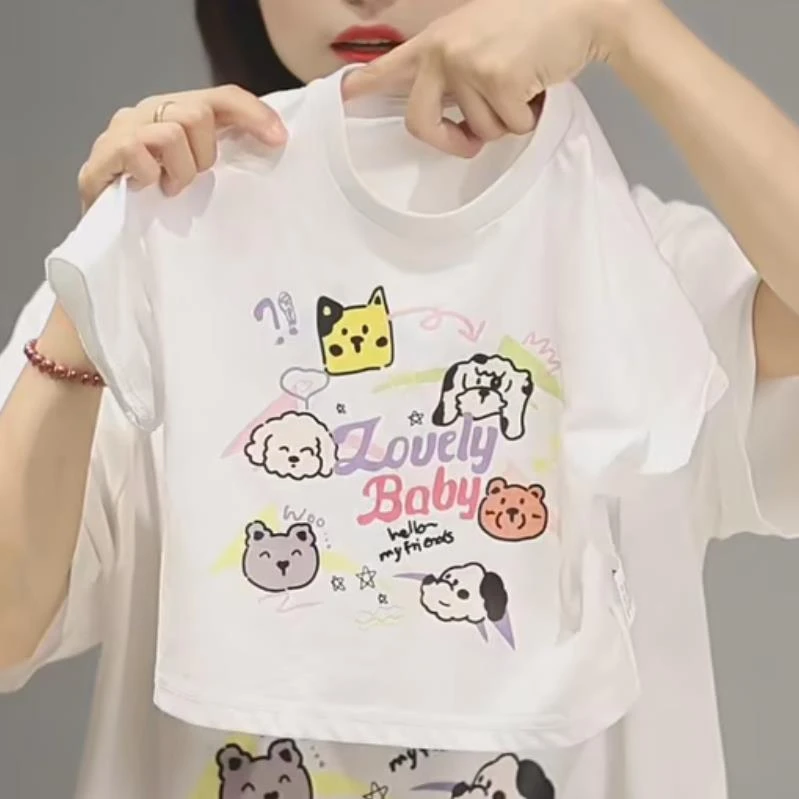 【亲子卡通短袖T 小洛妈咪】婴儿装男女童短袖T恤夏装宝宝夏季D18