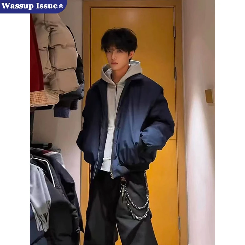 WASSUP ISSUE美式复古短款cleanfit外套男款秋冬翻领飞行员夹克潮