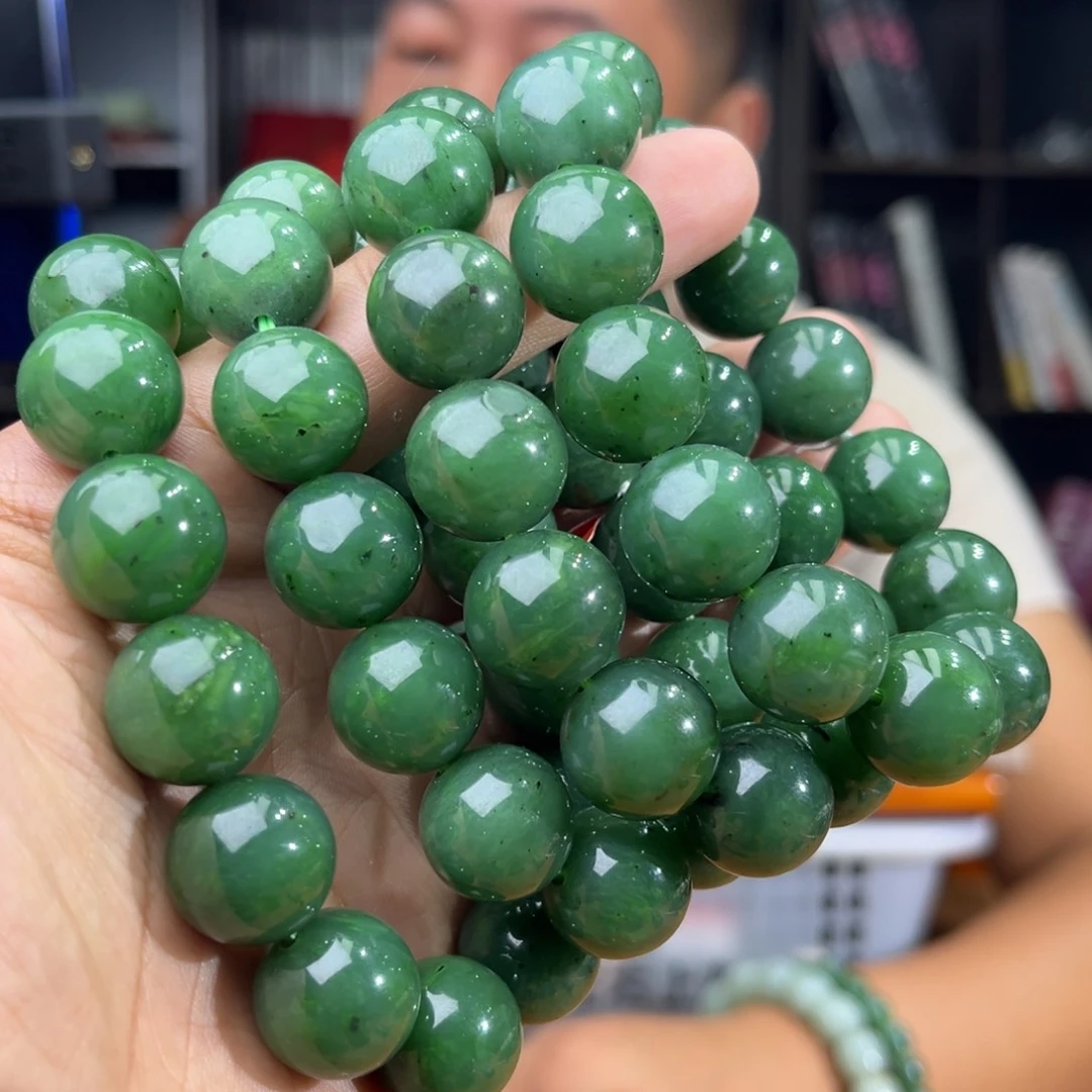 手串未镶嵌和田玉纯天然俄罗斯五号矿琉璃翠卡16多样性发其一