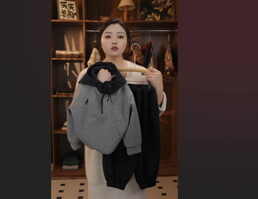 春季儿童洋气连帽宽松套装宝宝运动休闲韩版时尚炸街两件套