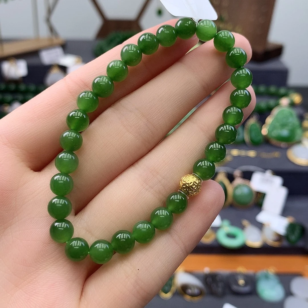 手链18K金镶嵌和田玉