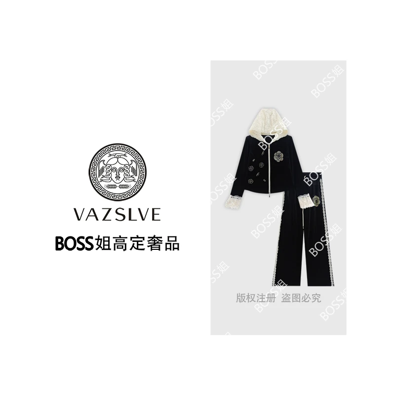 【VAZSLVE/全新奢品】捡漏 “月光诗集”山茶花轻奢宽松套装TZ9267