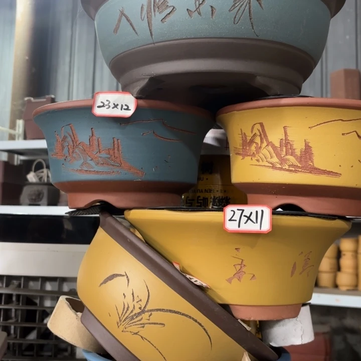 紫砂花盆100-6。