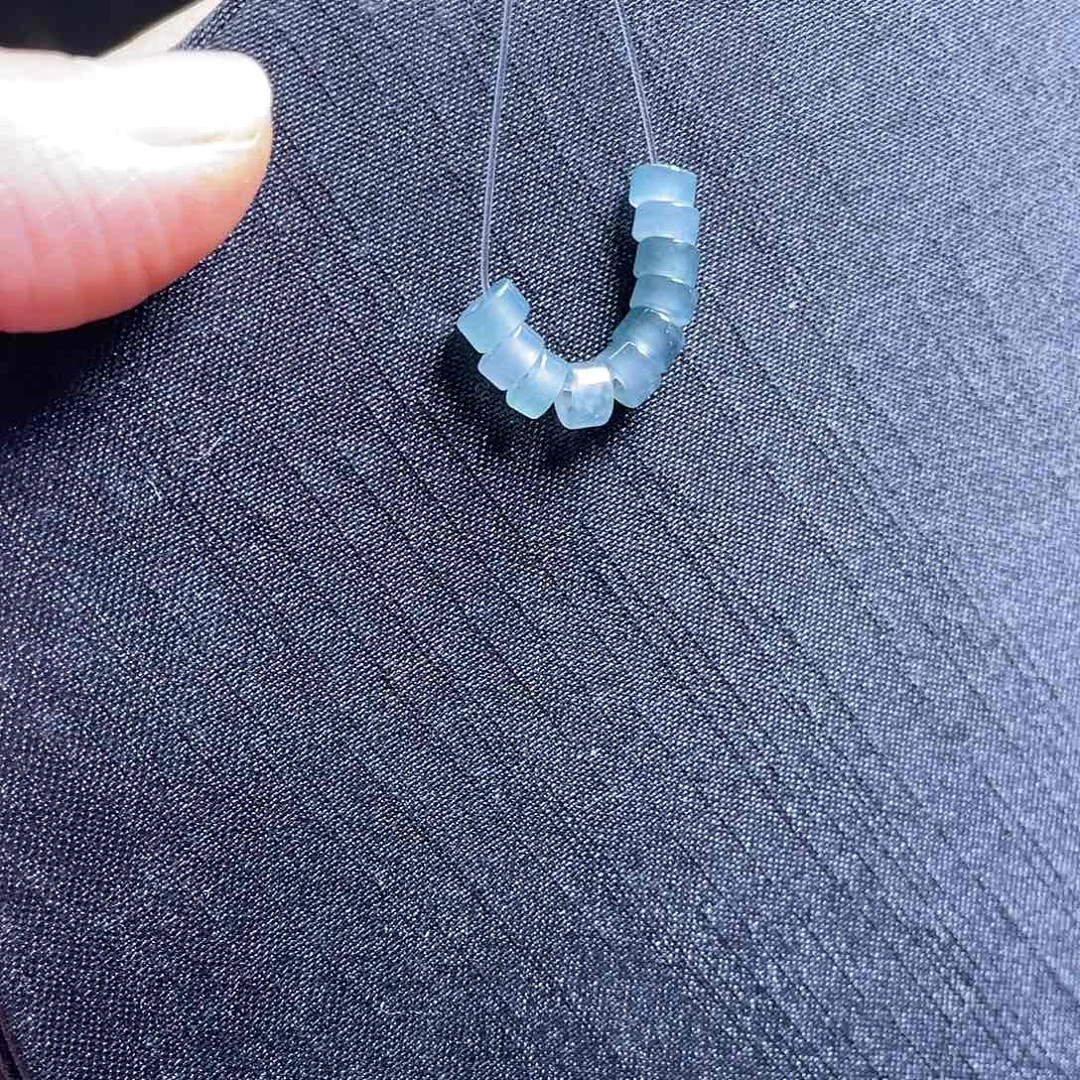 翡翠散珠天然A货翡翠卡5直切一组10颗