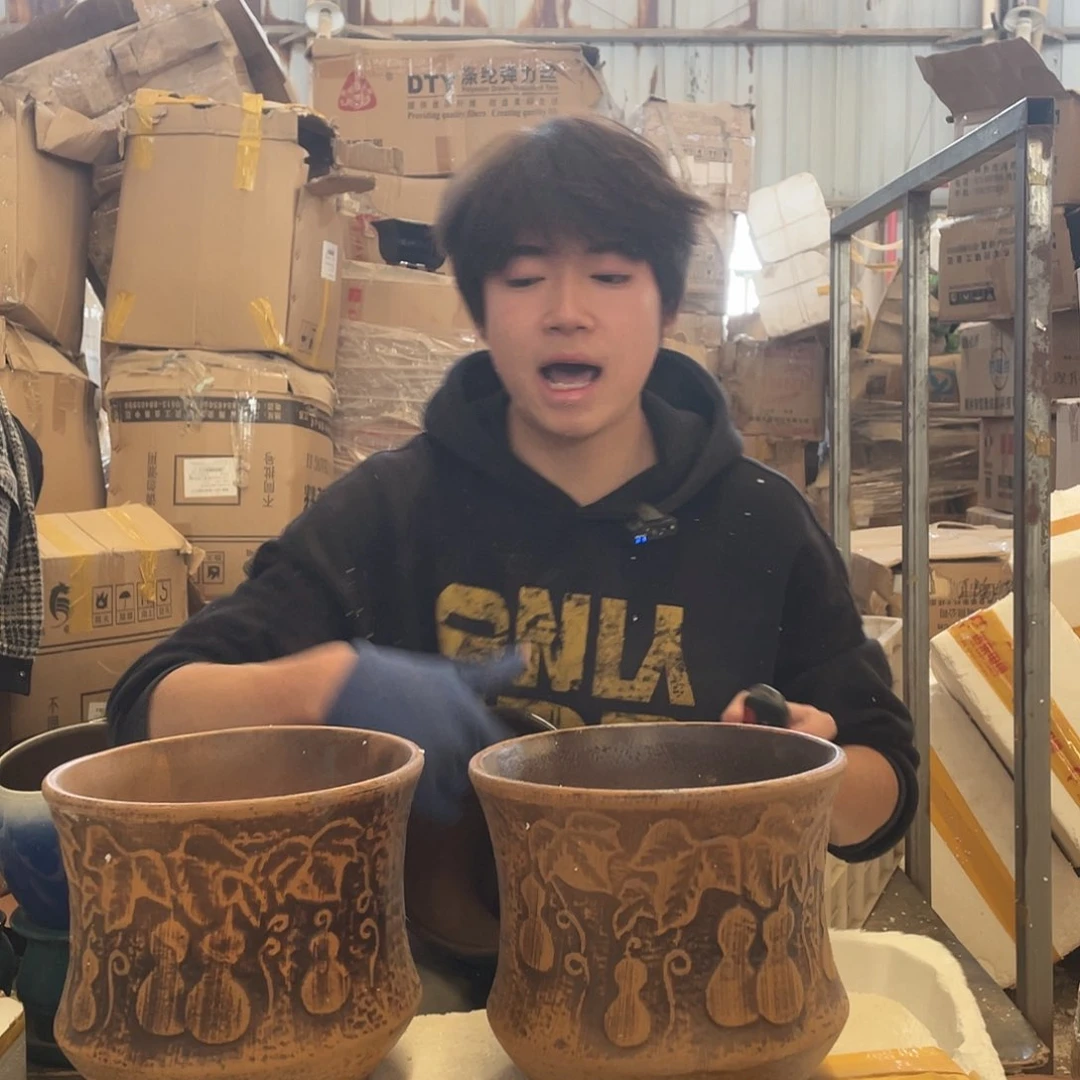 红陶宜兴紫砂粗陶花盆