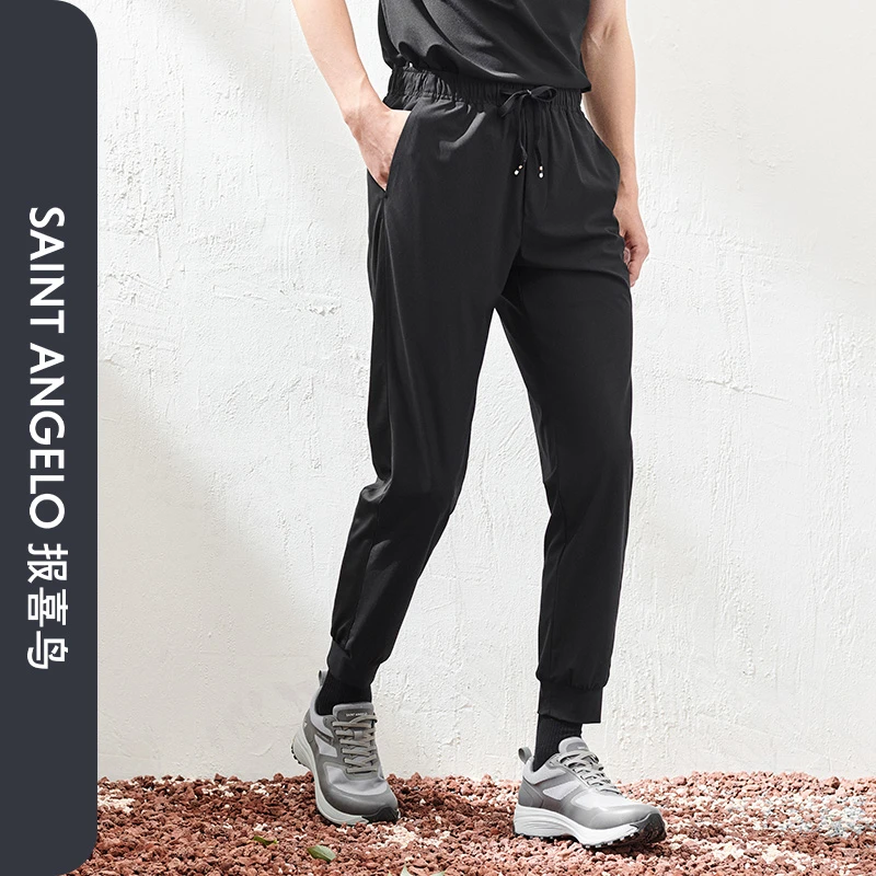 报喜鸟2025年冬季新款休闲男士时尚针织休闲裤百搭卫裤曜石黑男