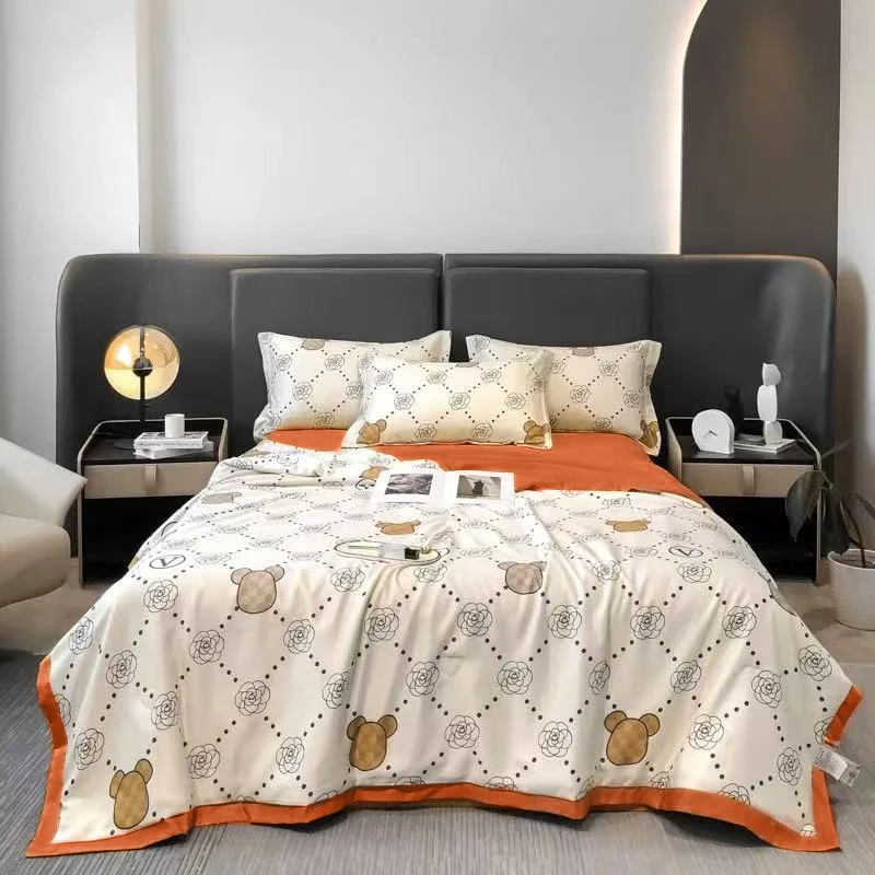 【30天试睡】2025轻奢印花糯糯棉夏凉被山茶花熊空调被150*200cm