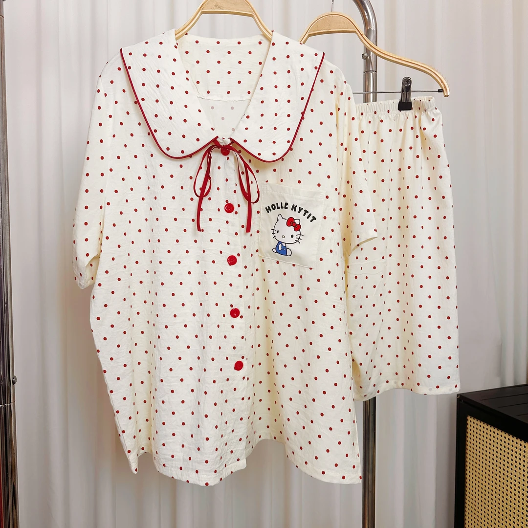 2025早春韩版新款甜美大码家居服胖mm可外出穿加大加宽睡衣套装