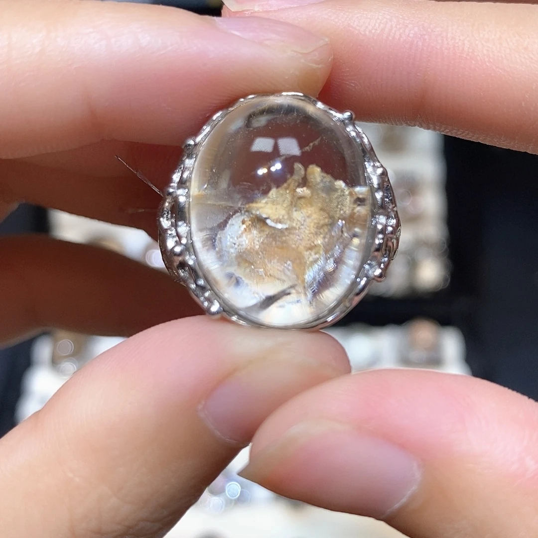 银S925镶嵌戒指水晶