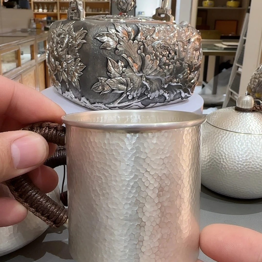 精品茶缸 足银999