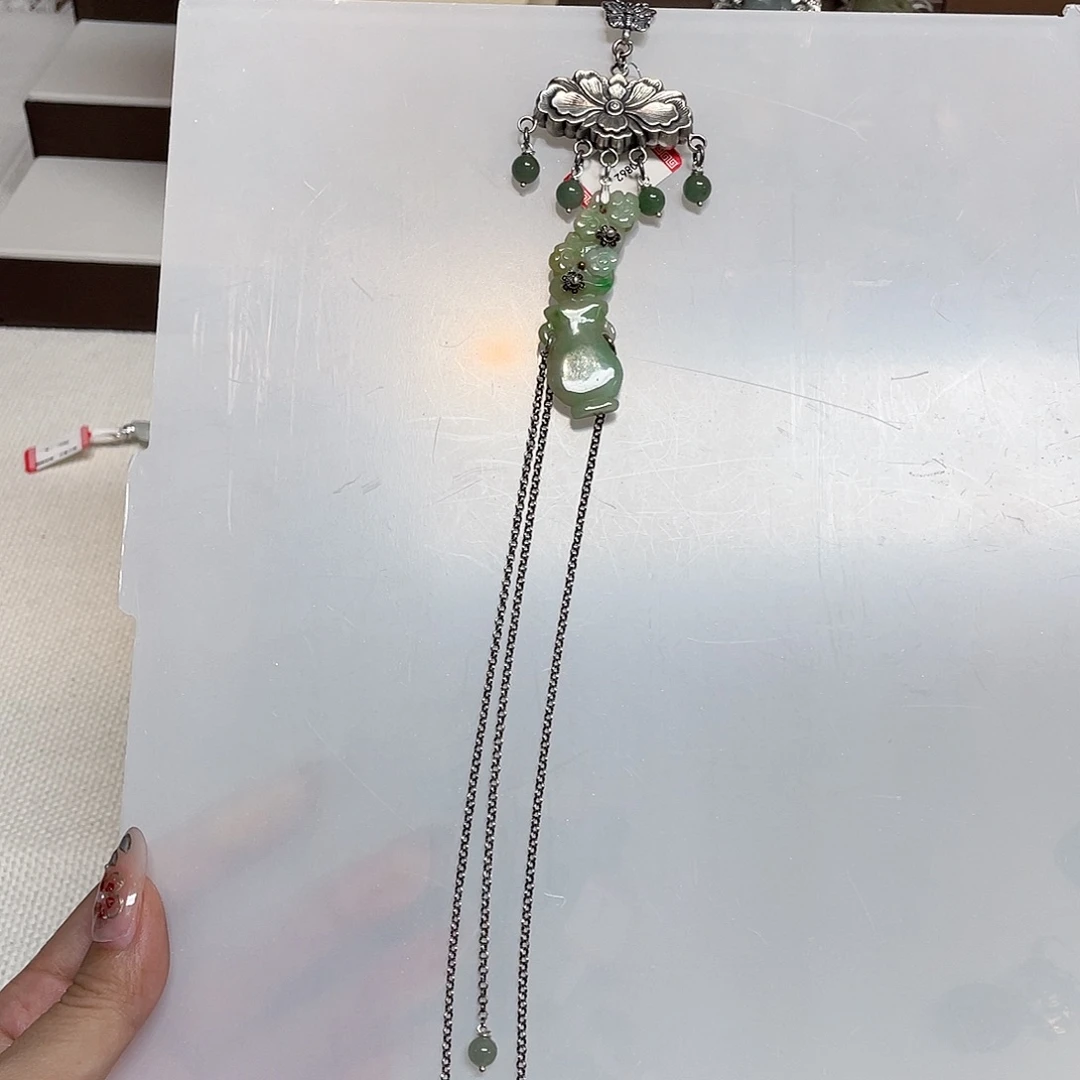 足银足银錾刻压襟