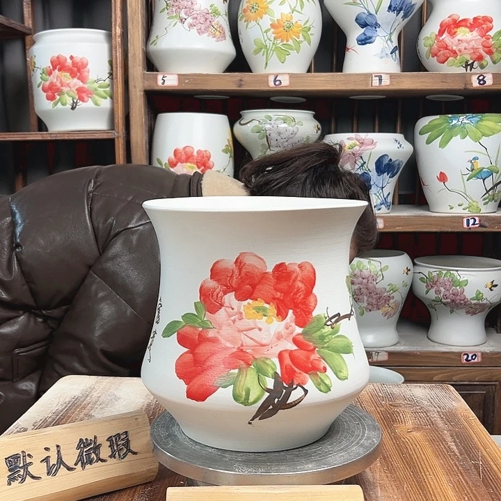 摆件小蛮腰红牡丹新款陶瓷