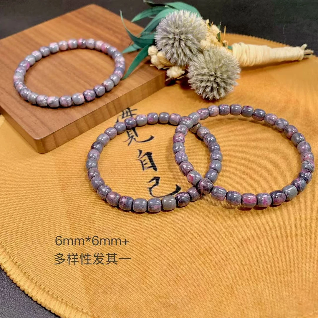 潮生石丨舒俱来汉堡珠素手串6*6mm+/多样性发其一/C01524