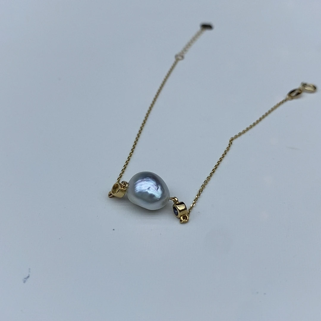 淡水珍珠手绳18K金镶嵌