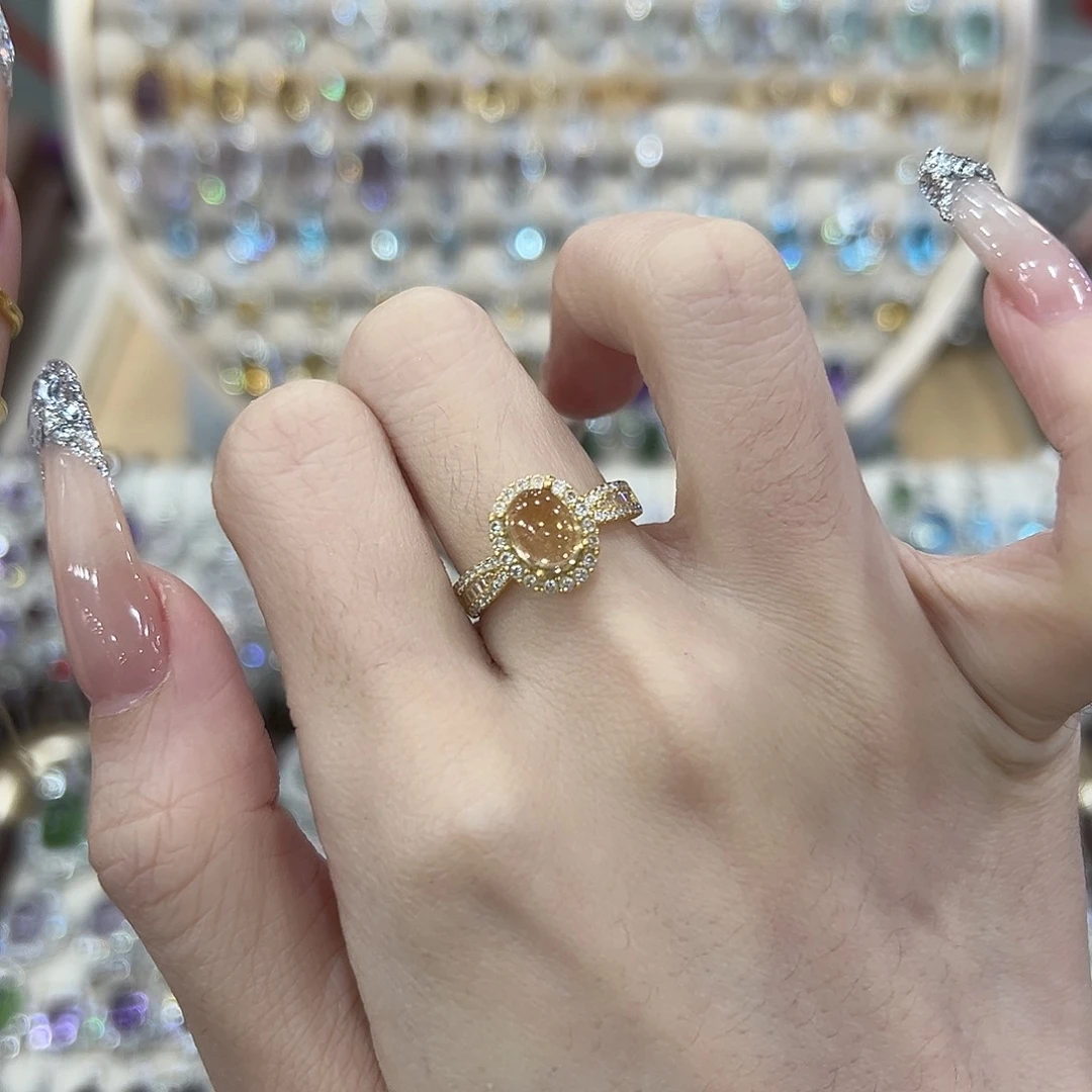 银S925镶嵌戒指黄晶