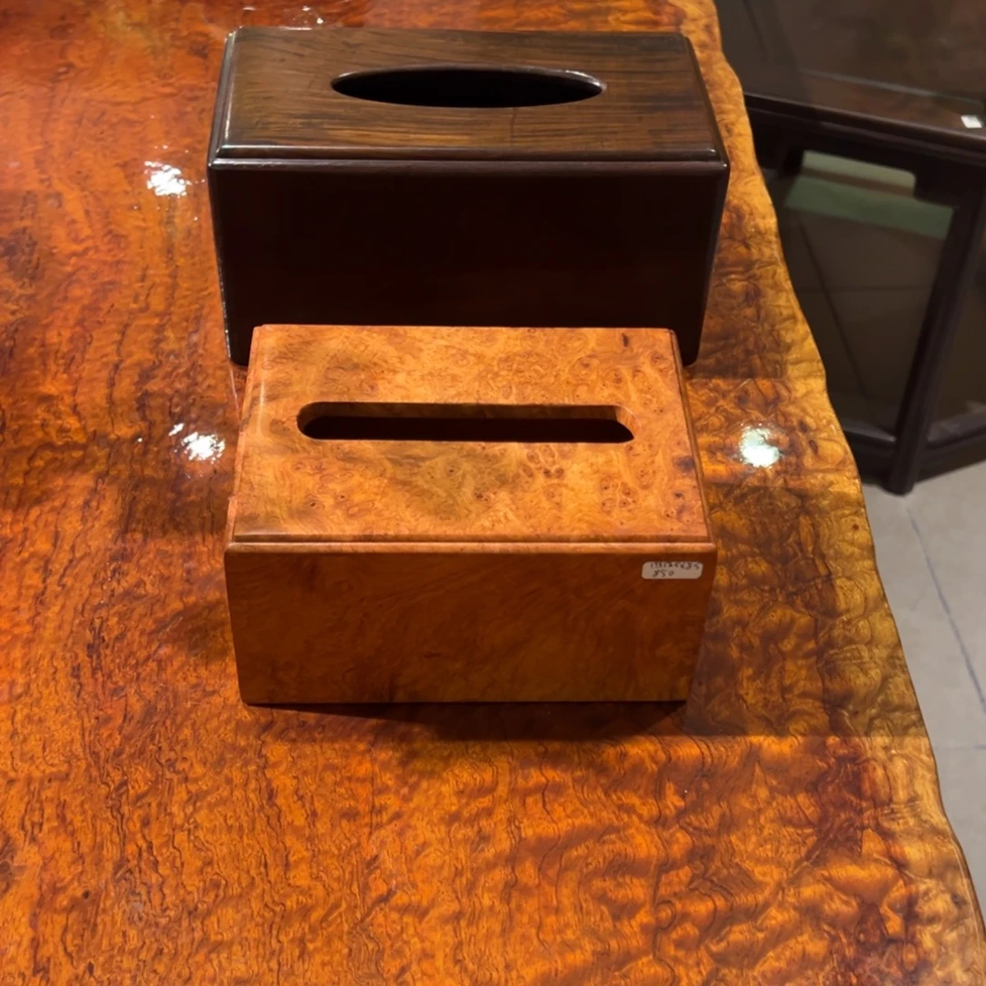 乌木类成套家具大红酸枝纸巾盒