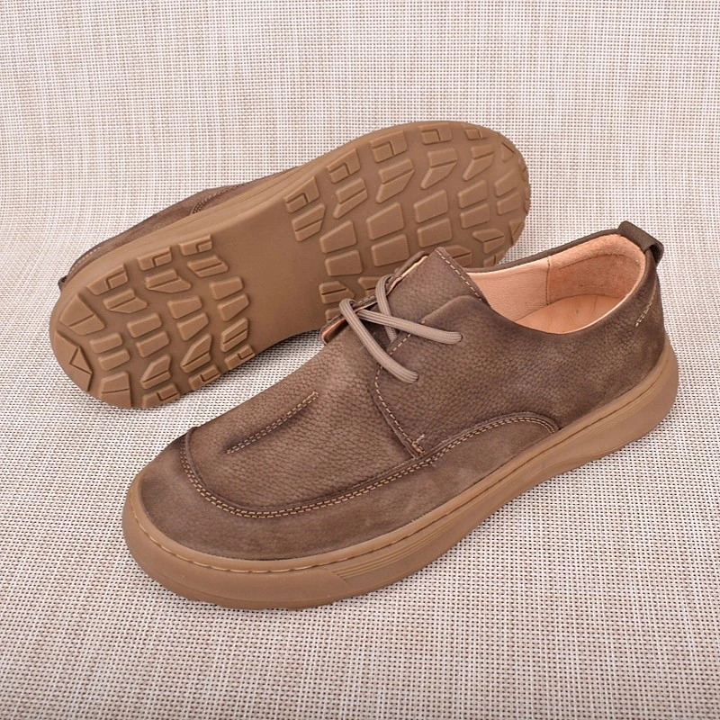 商务休闲鞋子男皮鞋软皮透气圆头男鞋父亲鞋真皮单鞋商务休闲皮鞋