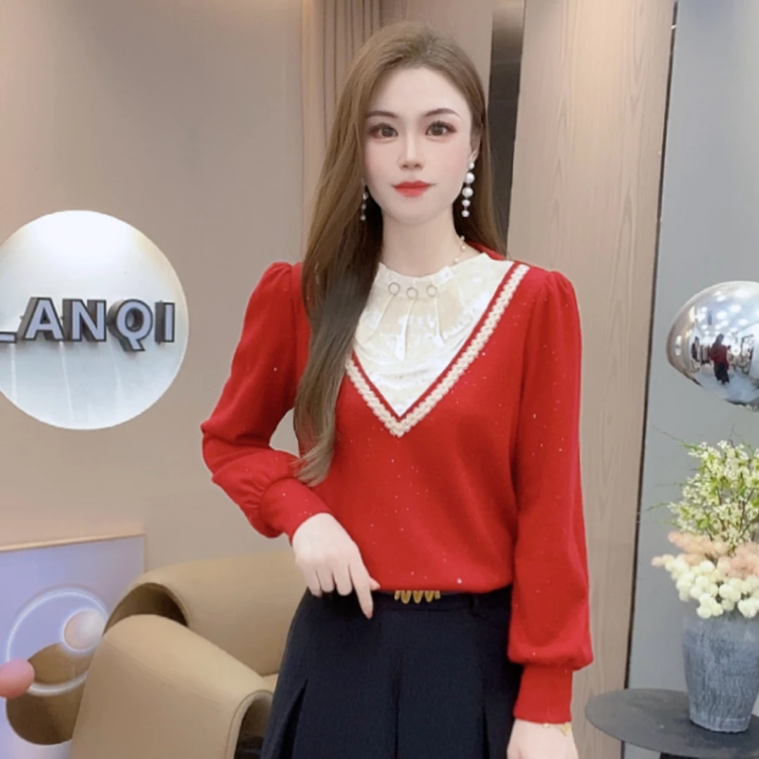 A8871秋季新款女装时尚百搭长袖T恤洋气显瘦上衣